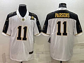 Men's Dallas Cowboys #11 Micah Parsons White Gold Edition With 1960 Patch Limited Stitched Football Jersey,baseball caps,new era cap wholesale,wholesale hats